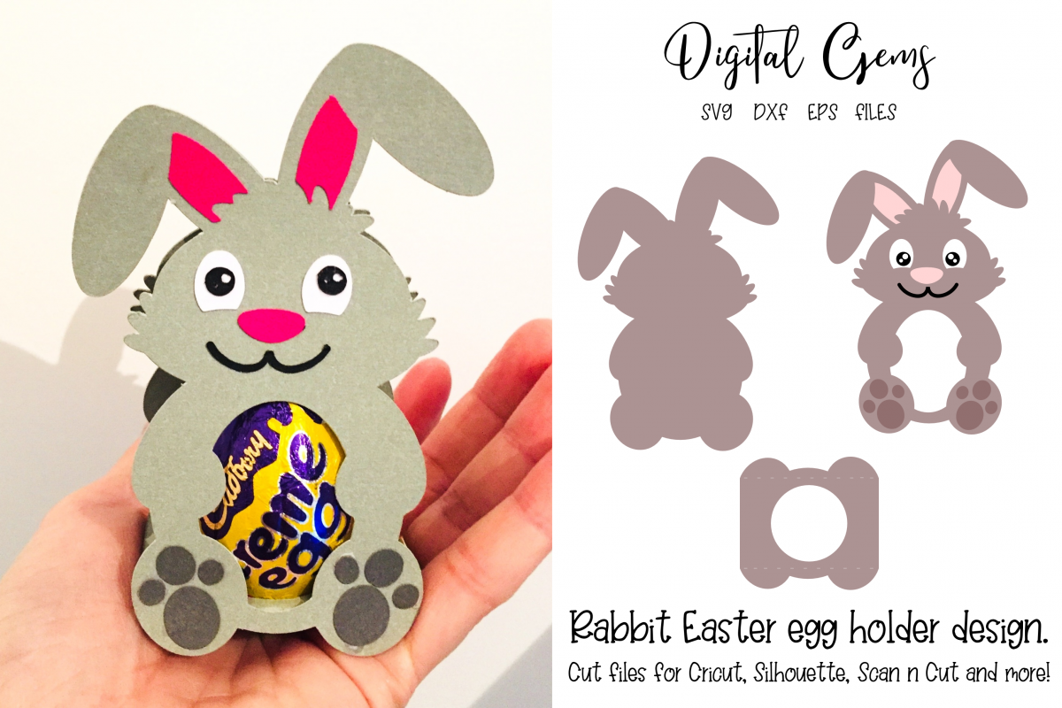 Rabbit Easter cream egg holder design SVG / DXF / EPS files | Easter