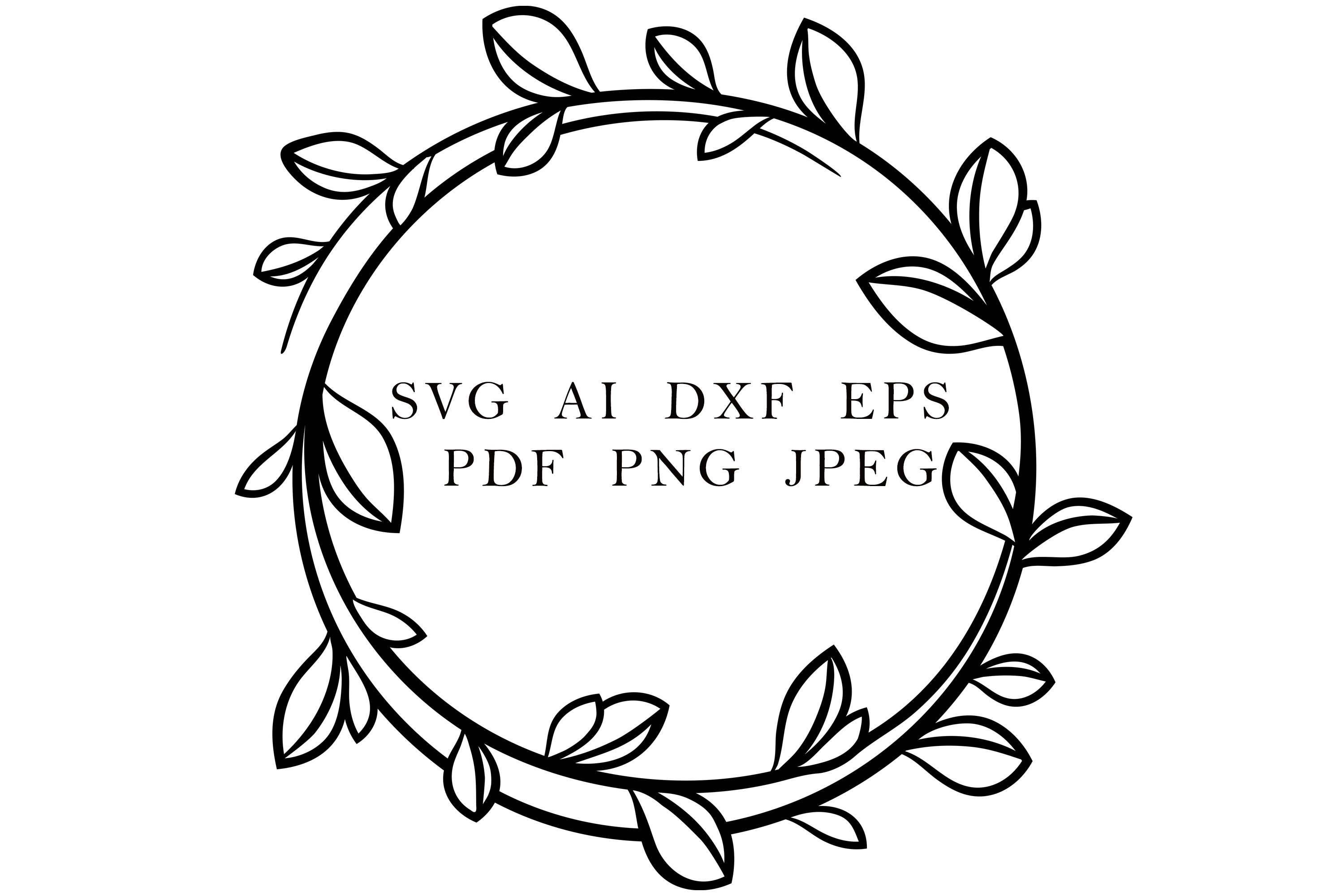 Round frame with leaves svg, Circle frame svg (519198) | Paper Cutting