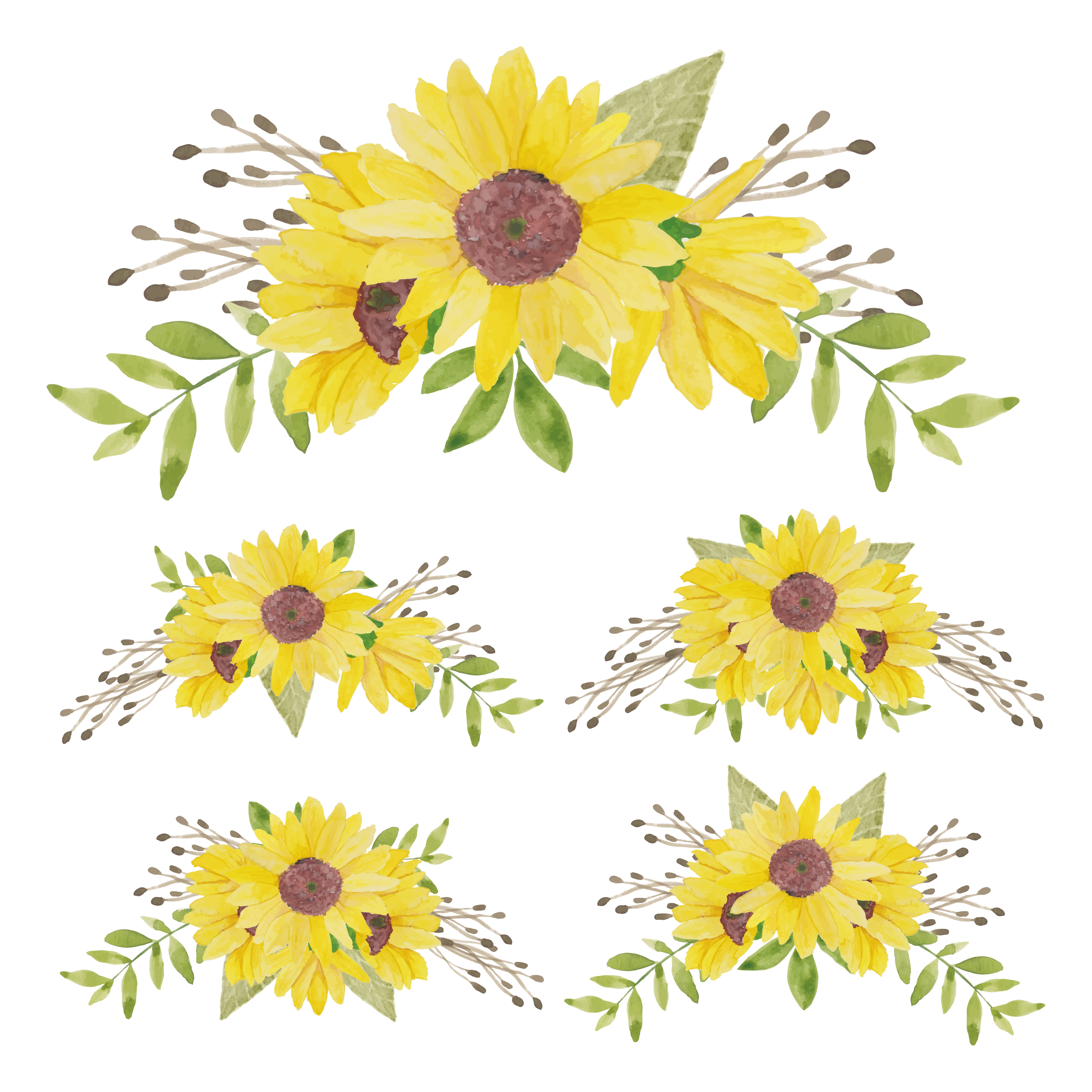 Free 321 Sunflower Bouquet Svg Free SVG PNG EPS DXF File