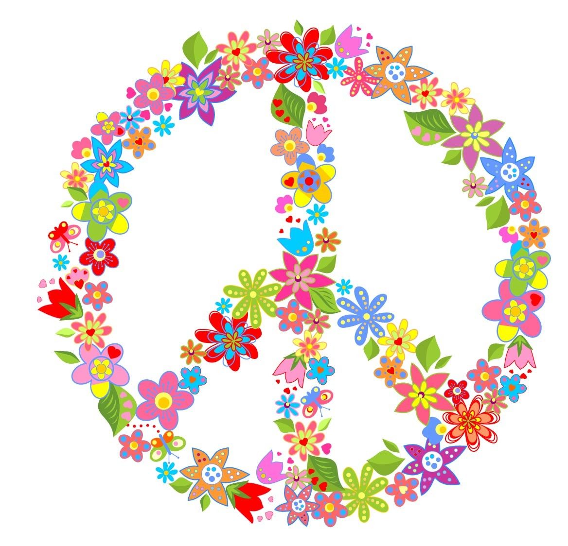 Large Floral Peace Sign Girls Custom 3 with 6 Flowers | Flower symbol