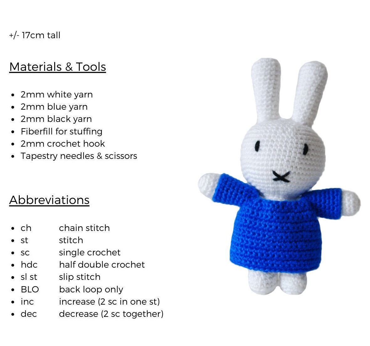 PDF Crochet / Amigurumi Pattern Miffy - Etsy Nederland