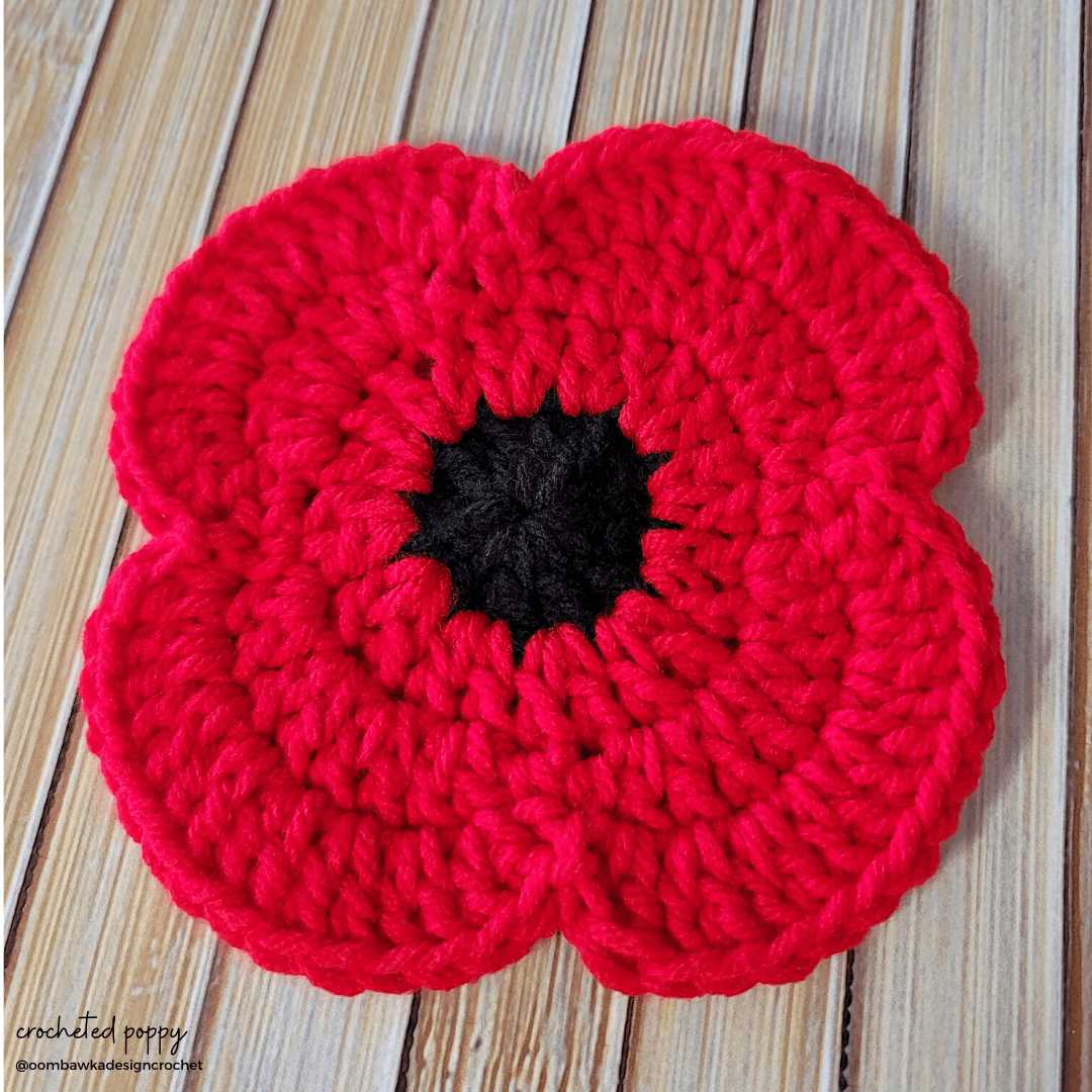 Crochet A Poppy to Honour Our Veterans • Oombawka Design Crochet