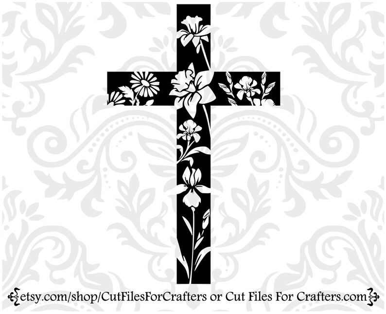 Cross Svg Cross With Flowers Svg Flowers Svg Christian | Etsy