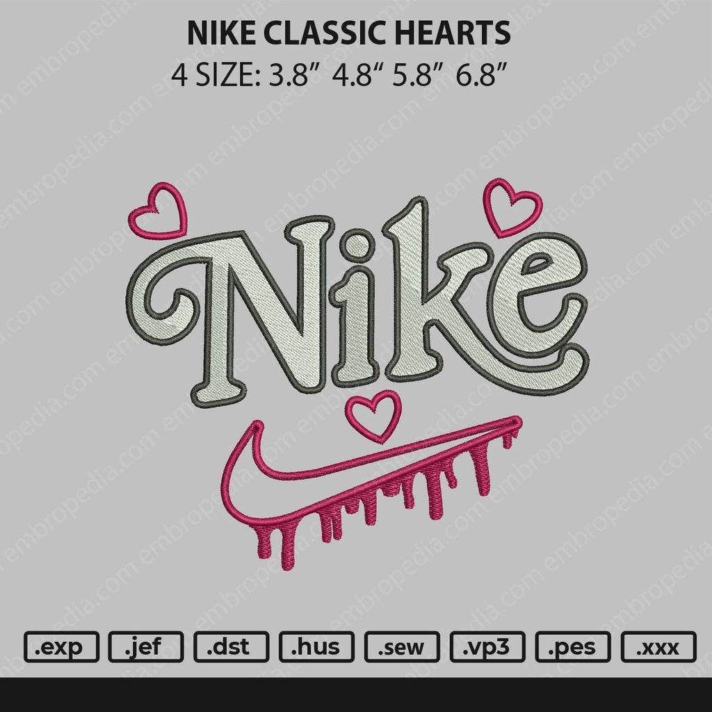 Nike Classic Hearts Embroidery File 4 size – Embropedia